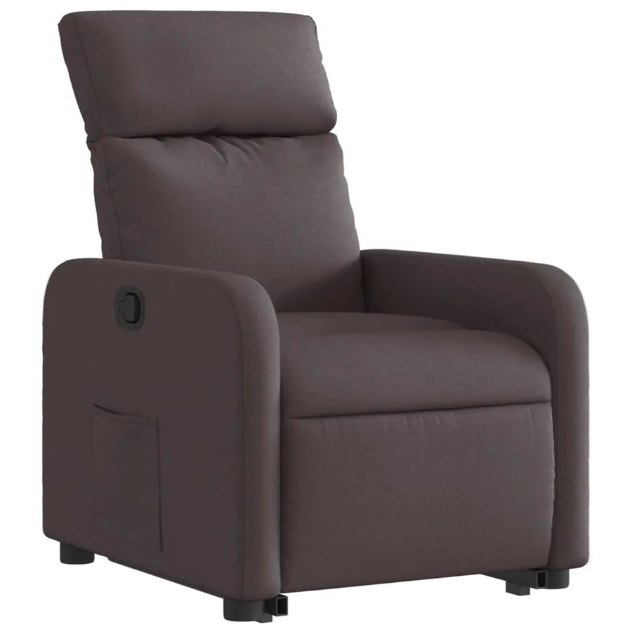Fauteuil inclinable marron foncé tissu - 4