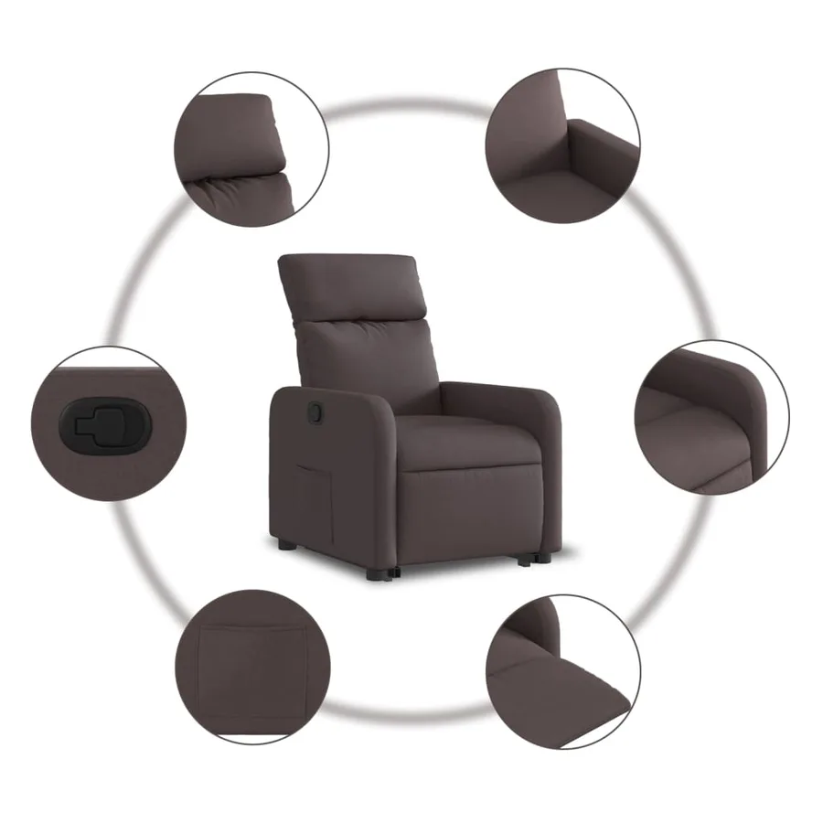 Fauteuil inclinable marron foncé tissu - 8