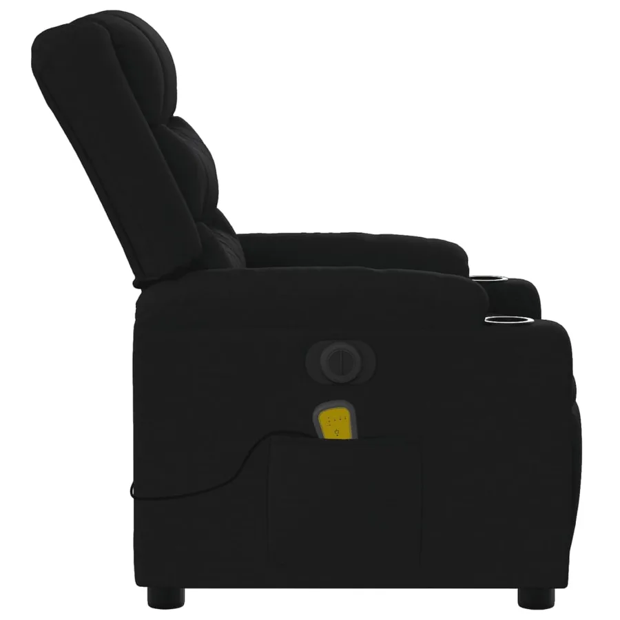 Fauteuil de massage inclinable électrique Noir Tissu - 10