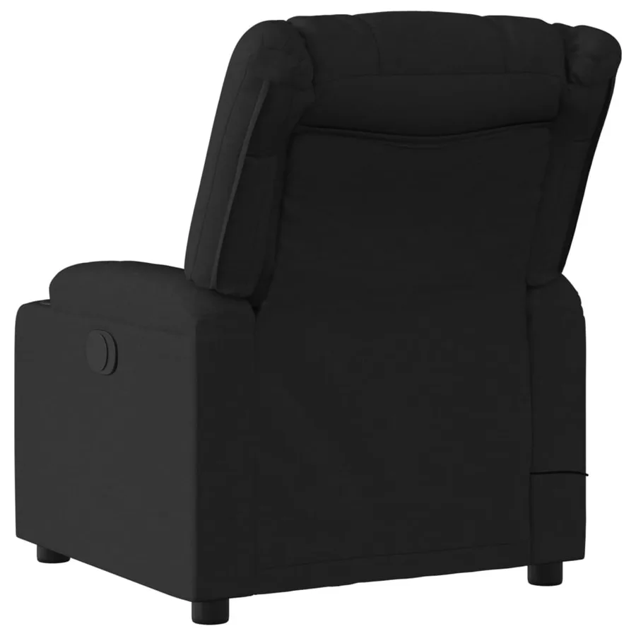 Fauteuil de massage inclinable électrique Noir Tissu - 5