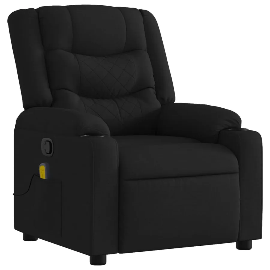Fauteuil de massage inclinable Noir Tissu - 3