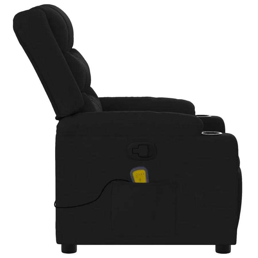 Fauteuil de massage inclinable Noir Tissu - 8