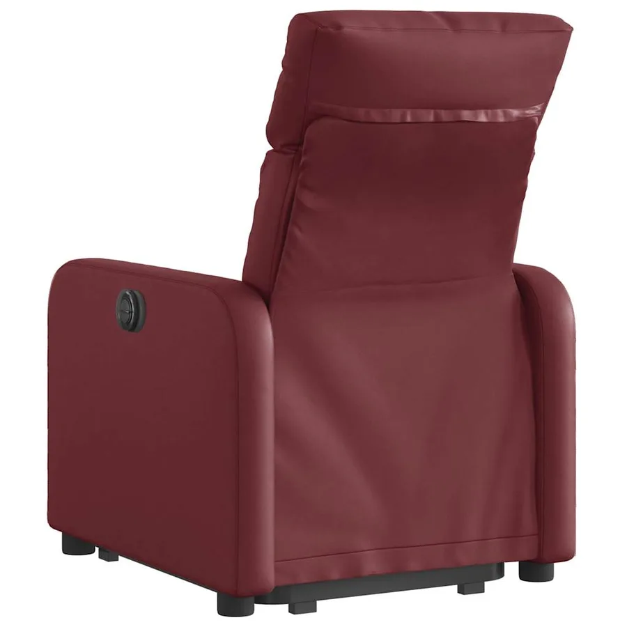Fauteuil inclinable électrique rouge bordeaux similicuir - 5
