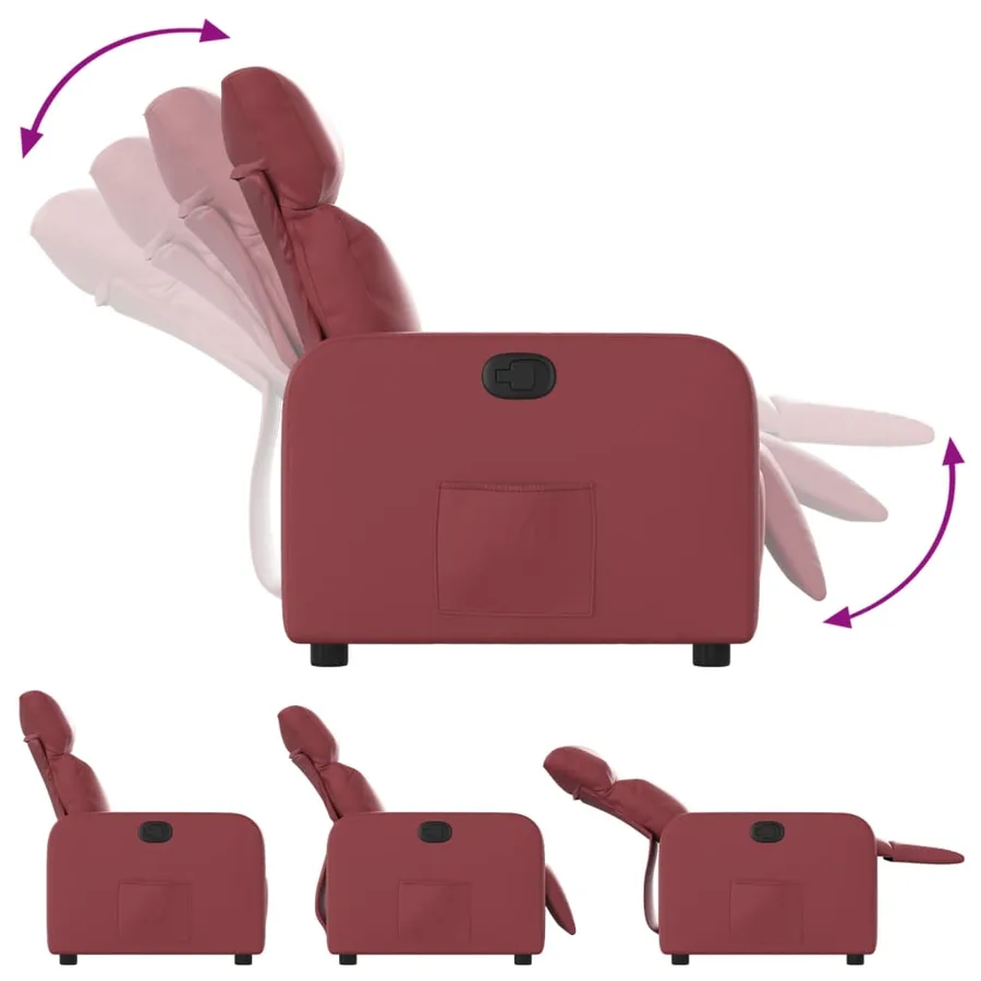 Fauteuil inclinable Rouge bordeaux Similicuir - 4