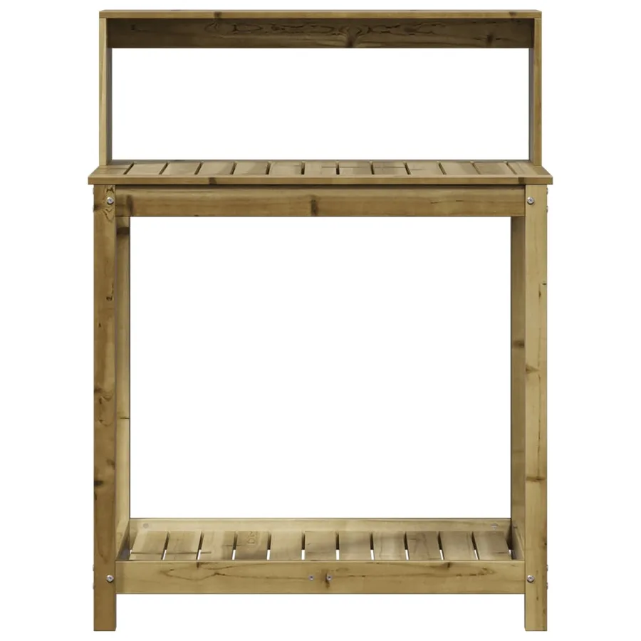 Table de rempotage avec étagères bois de pin imprégné - 5