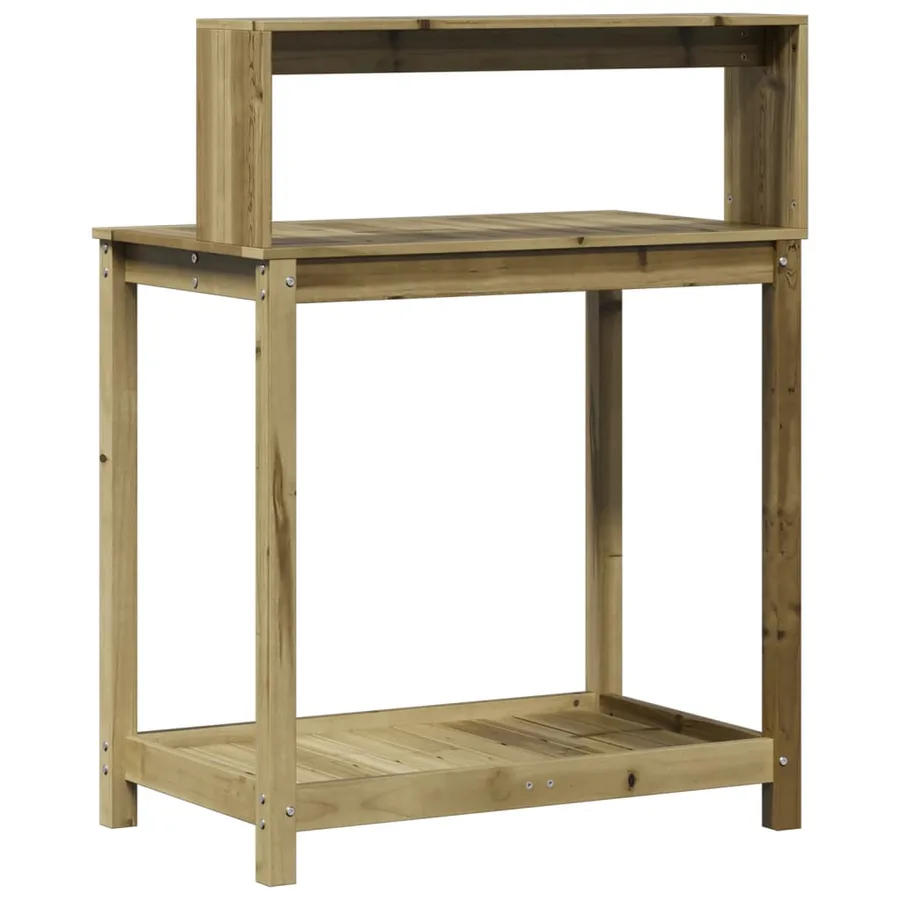 Table de rempotage avec étagères bois de pin imprégné - 7