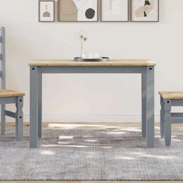 Table à manger PANAMA gris 112x60x75 cm bois massif de pin