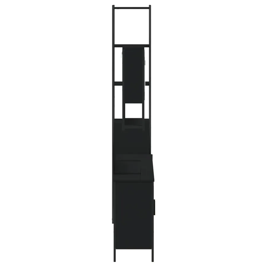 Ensemble de meubles salle de bain 4 pcs noir bois d'ingénierie - 7