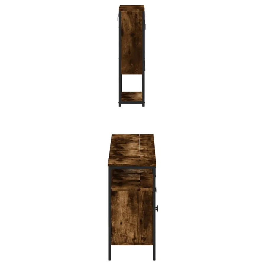 Ensemble de meubles de salle de bain 3 pcs Chêne fumé - 7