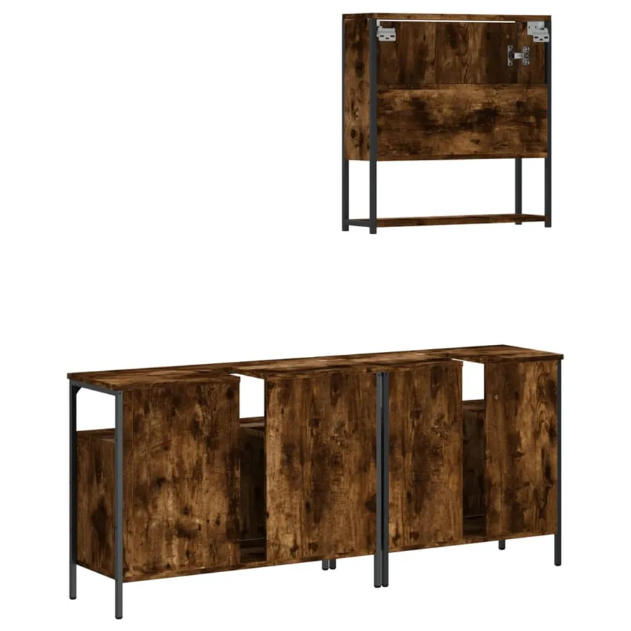 Ensemble de meubles de salle de bain 3 pcs Chêne fumé - 8