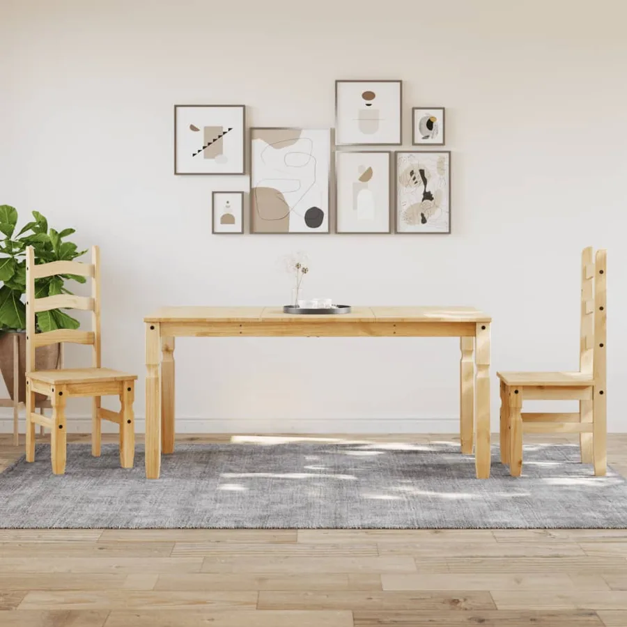 Table à manger Corona 160x80x75 cm bois massif de pin - 3