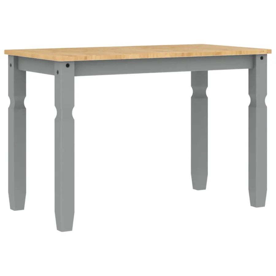 Table à manger Corona gris 112x60x75 cm bois massif de pin - 2