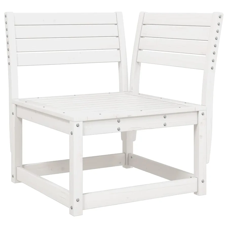 Canapé d'angle de jardin blanc 73x73x78cm bois pin massif - 2