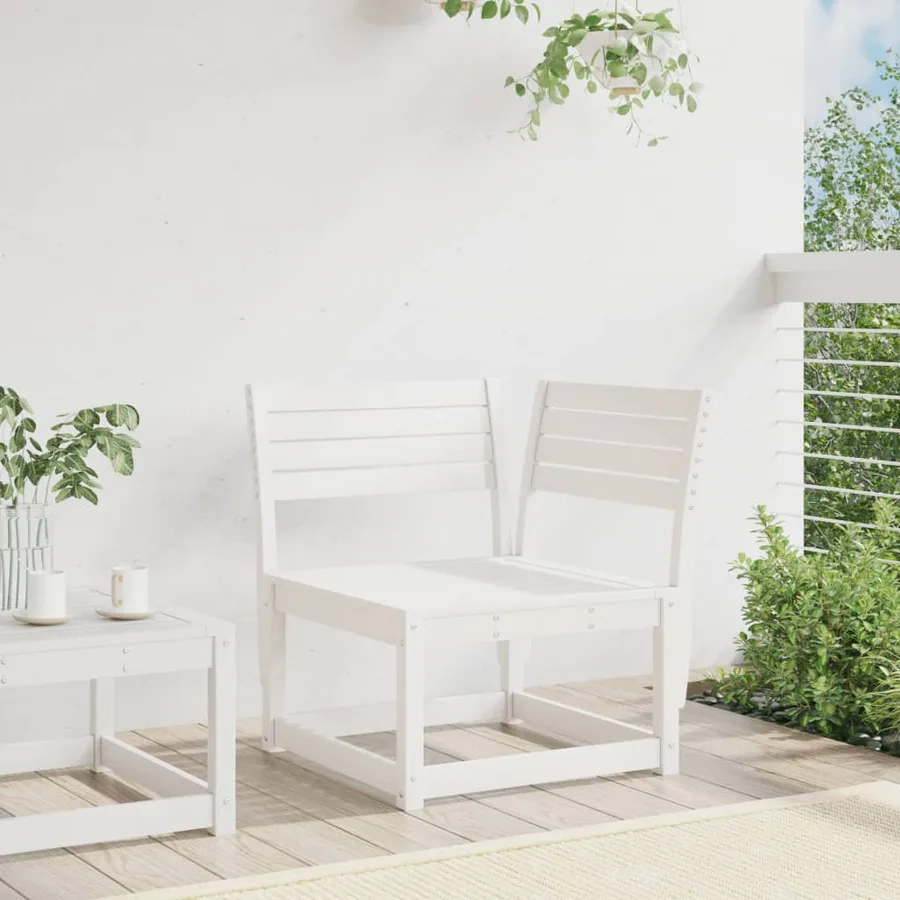 Canapé d'angle de jardin blanc 73x73x78cm bois pin massif - 3