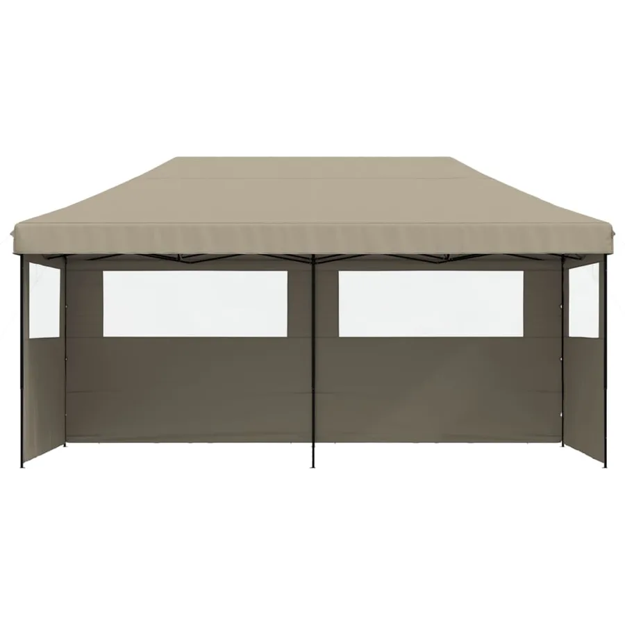 Tente de réception pliable escamotable 3 parois latérales taupe - 3