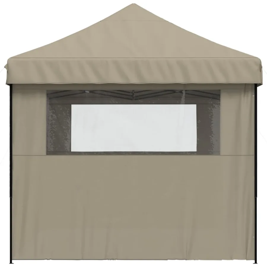 Tente de réception pliable escamotable 3 parois latérales taupe - 5