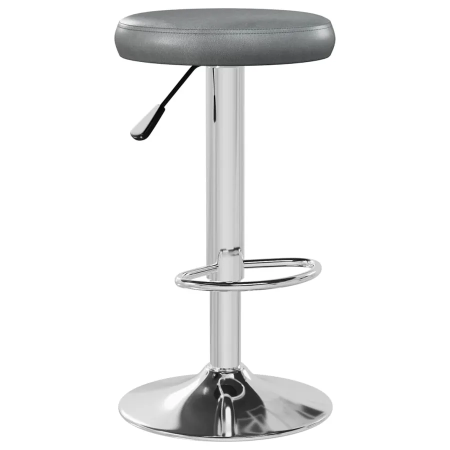 Tabourets de bar lot de 2 gris similicuir - 3