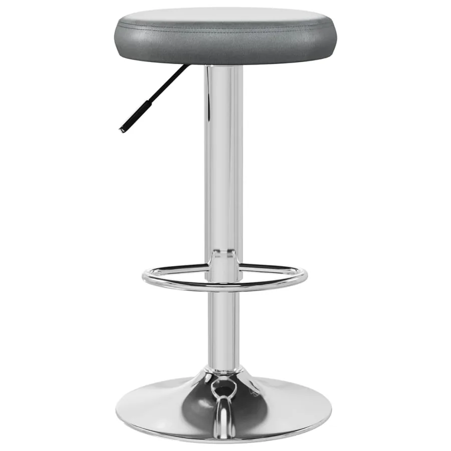 Tabourets de bar lot de 2 gris similicuir - 4