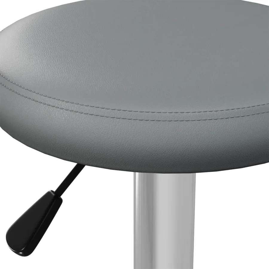 Tabourets de bar lot de 2 gris similicuir - 6