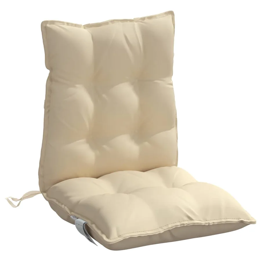 Coussins de chaise à dossier bas lot de 6 beige tissu oxford - 5