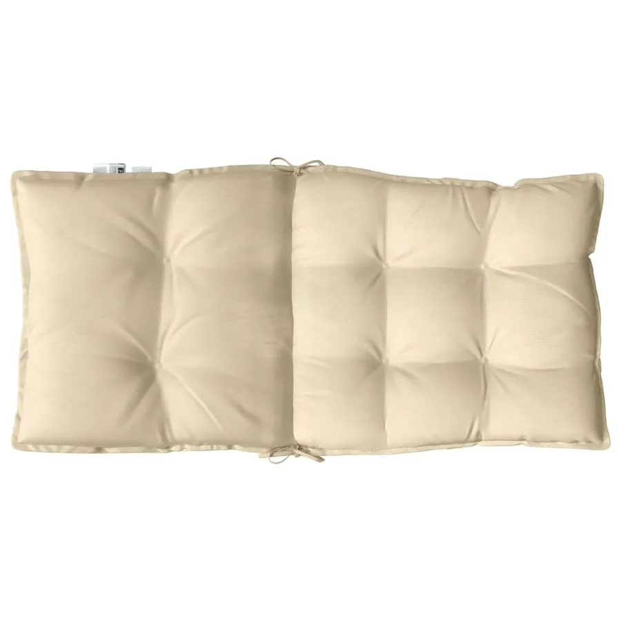 Coussins de chaise à dossier bas lot de 6 beige tissu oxford - 7