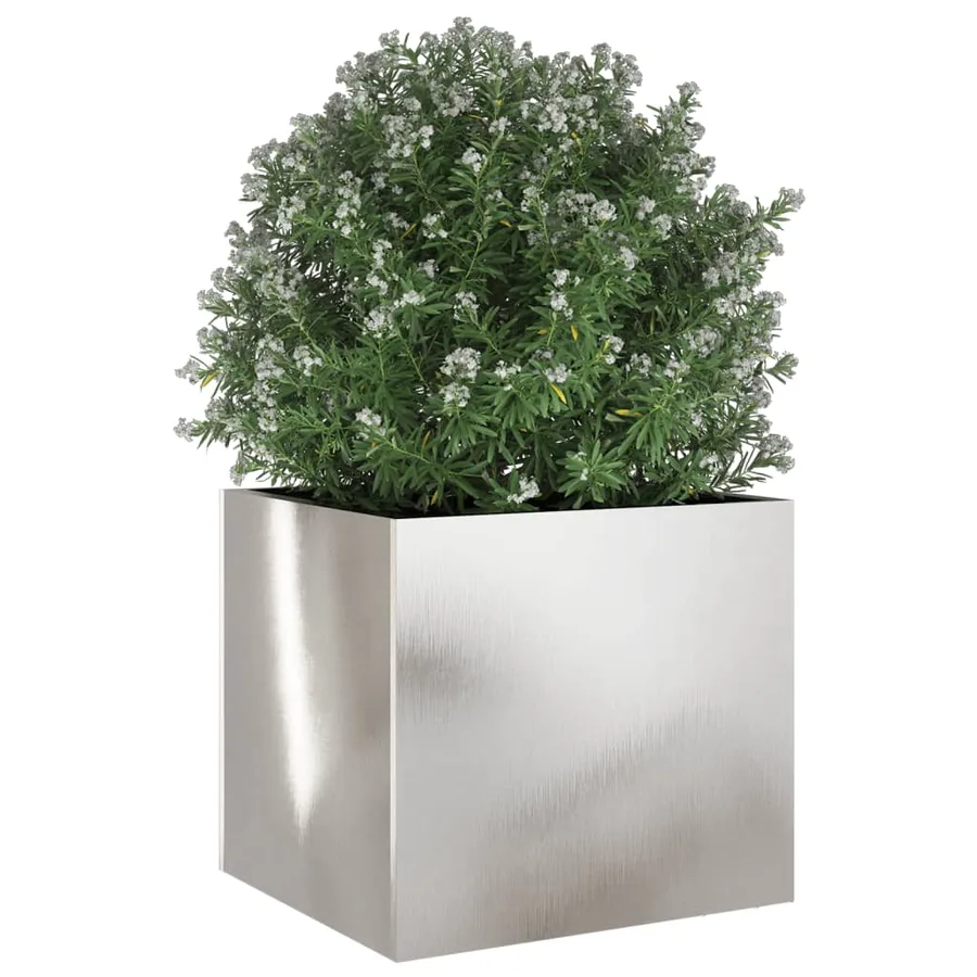 Jardinière argenté 32x30x29 cm acier inoxydable - 4