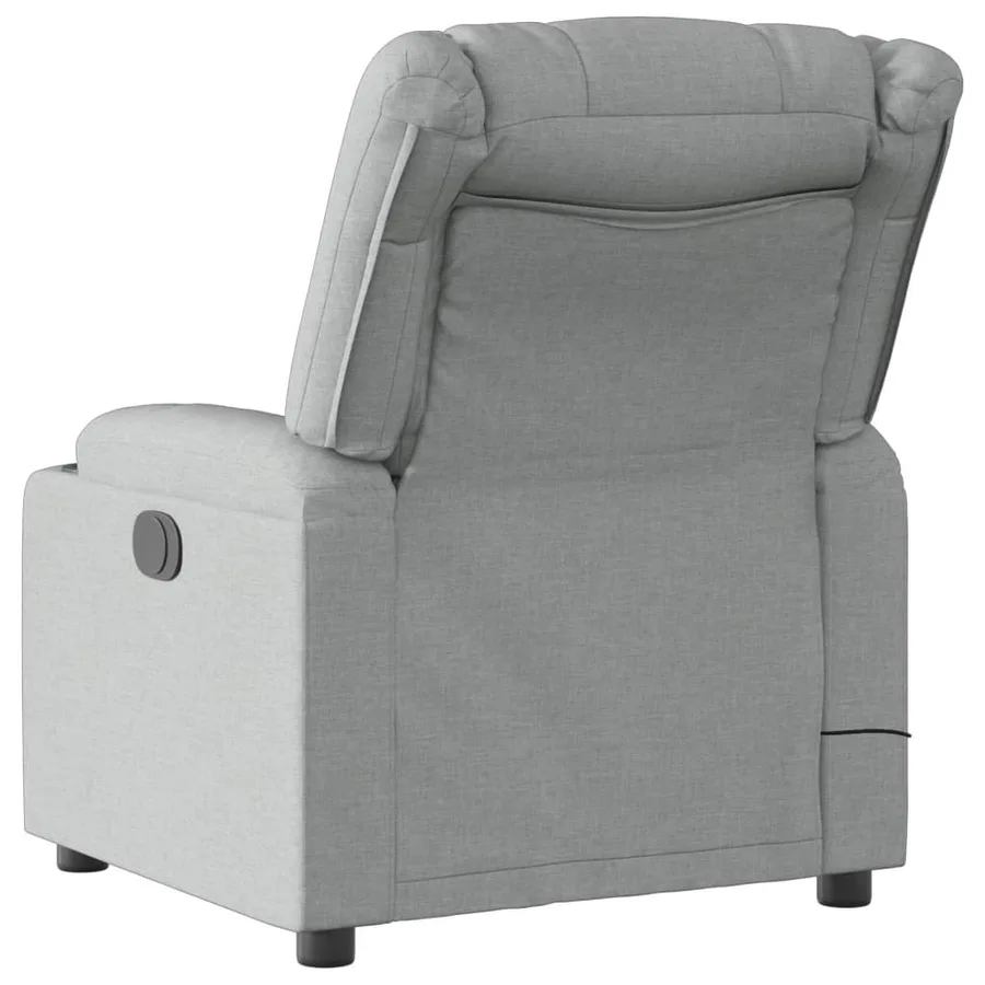 Fauteuil de massage inclinable électrique gris clair tissu - 5