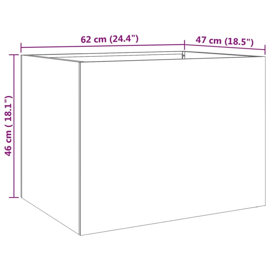 Jardinière argenté 62x47x46 cm acier inoxydable - 11