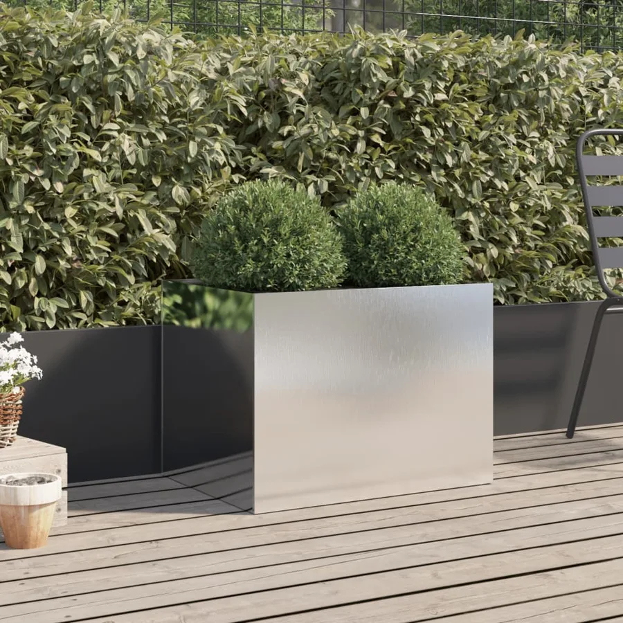 Jardinière argenté 62x47x46 cm acier inoxydable - 3