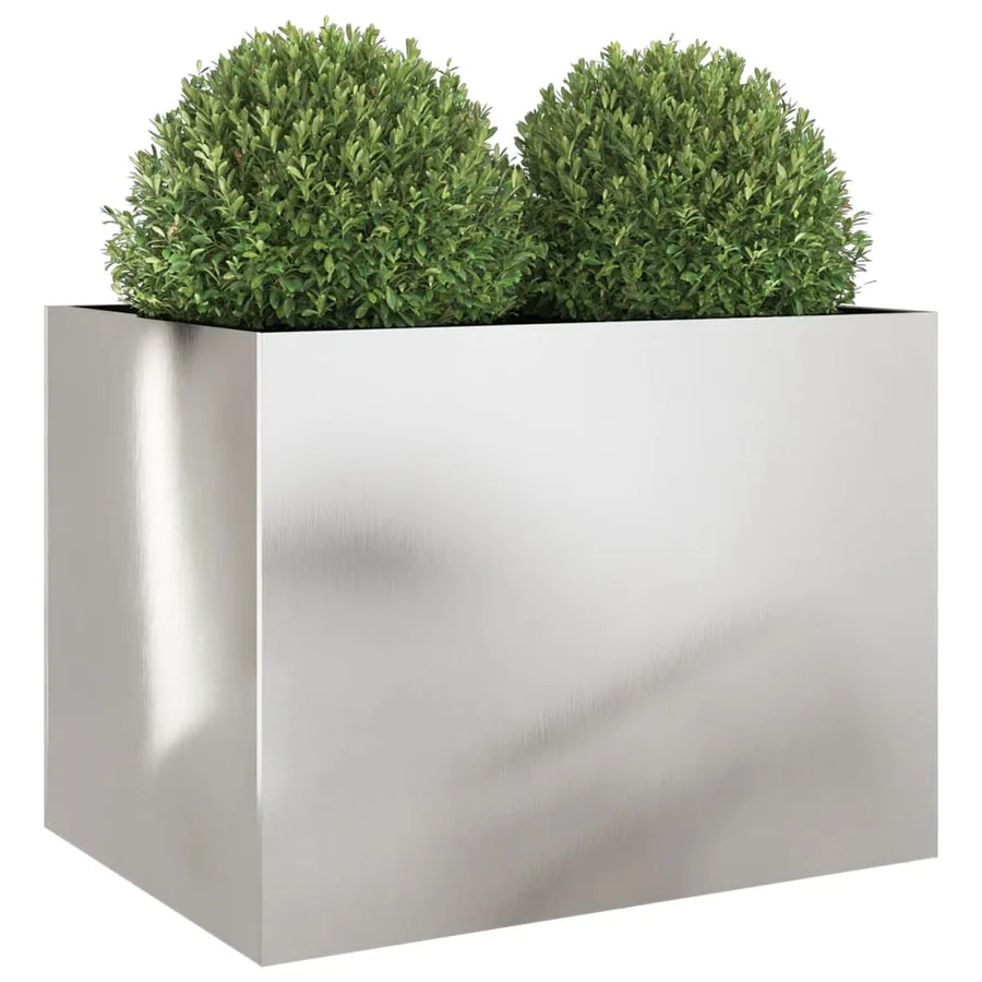 Jardinière argenté 62x47x46 cm acier inoxydable - 4