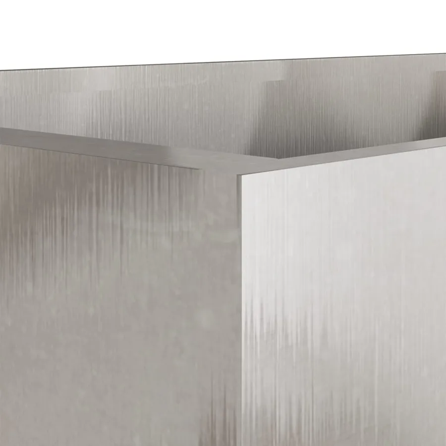 Jardinière argenté 62x47x46 cm acier inoxydable - 9