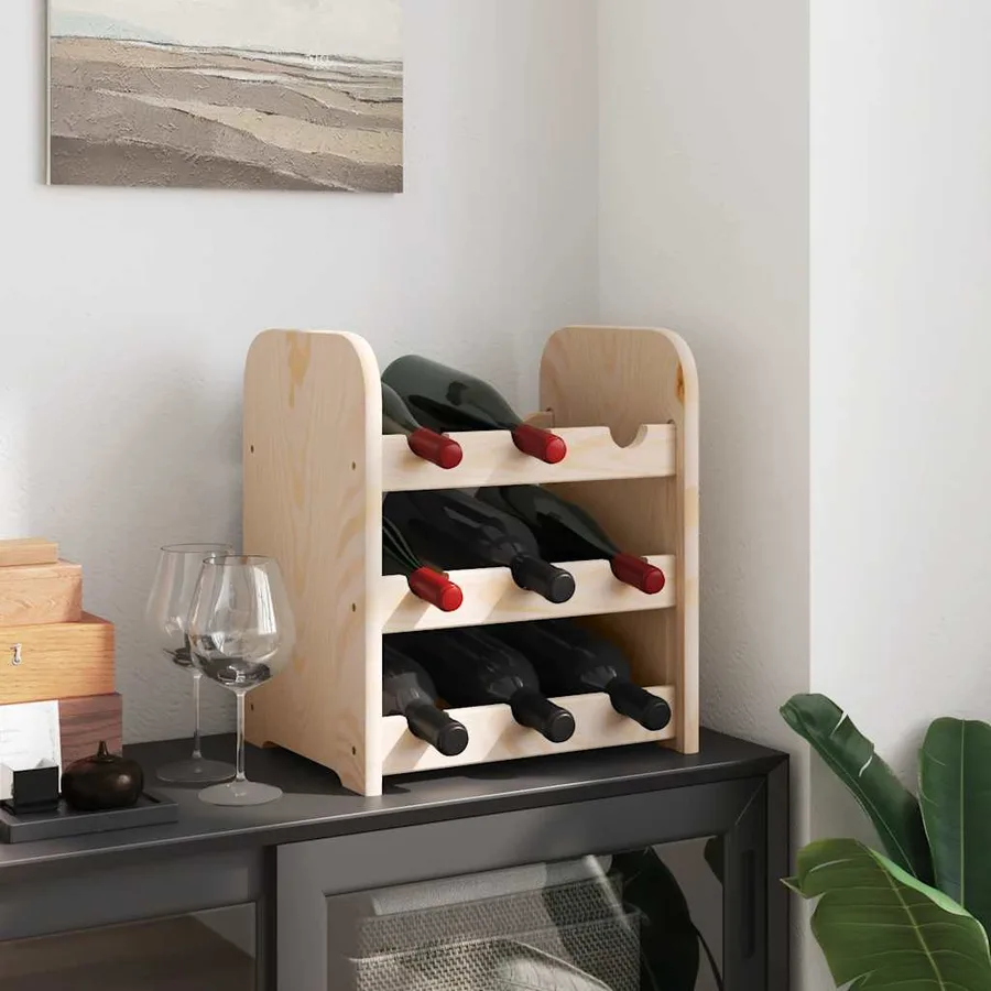 Casier à vin 33x25x37 cm bois de pin massif - 3