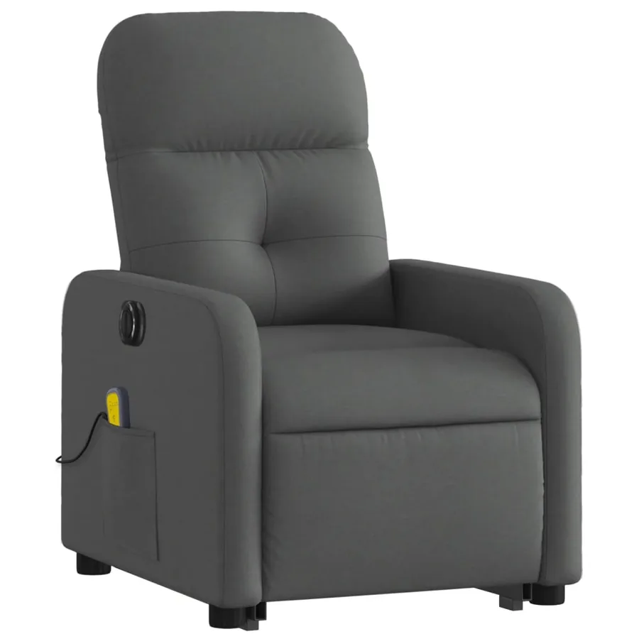 Fauteuil inclinable de massage électrique Gris foncé Tissu - 3