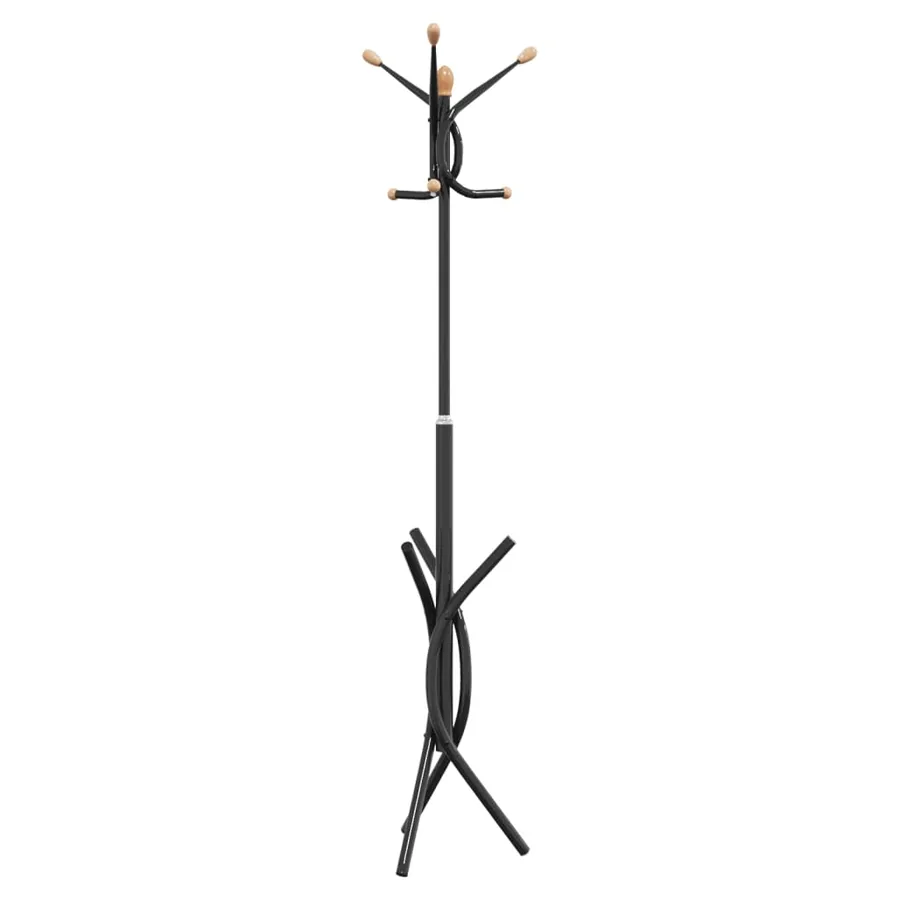 Porte-manteau noir 176 cm fer enduit de poudre - 2