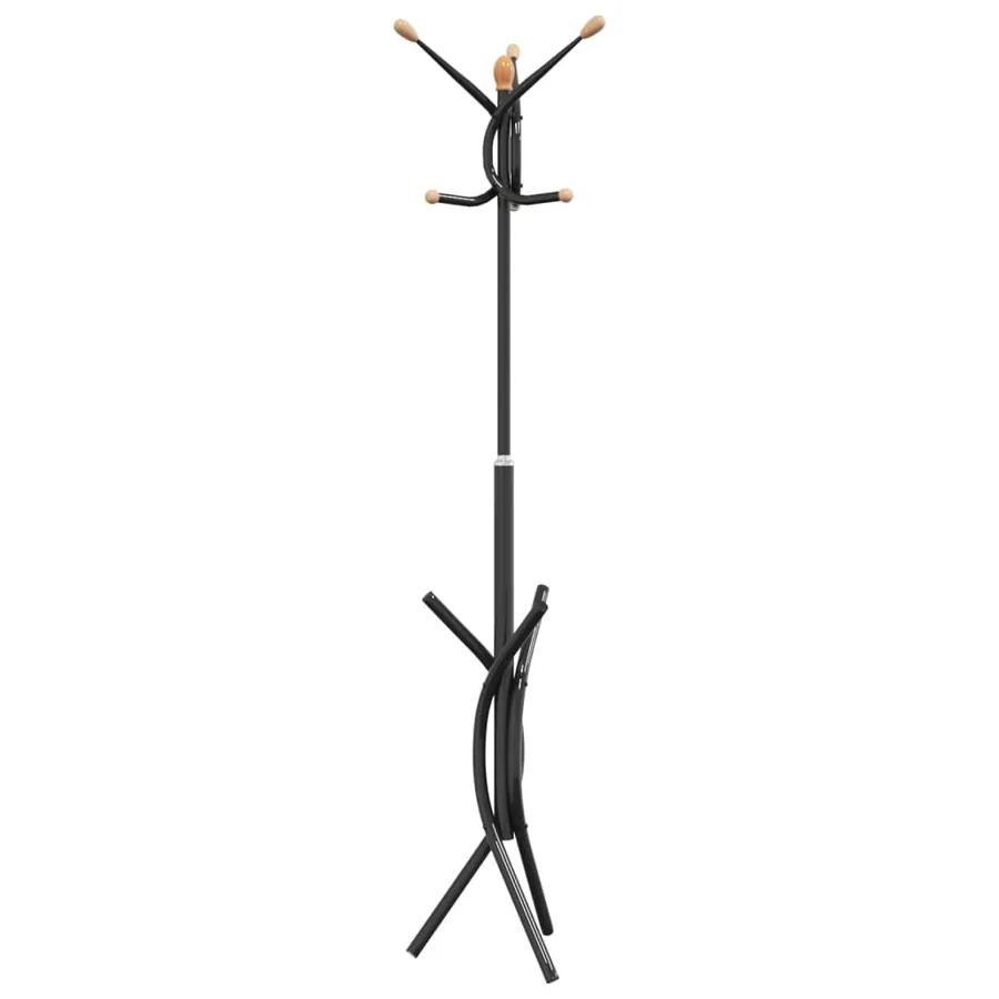 Porte-manteau noir 176 cm fer enduit de poudre - 4