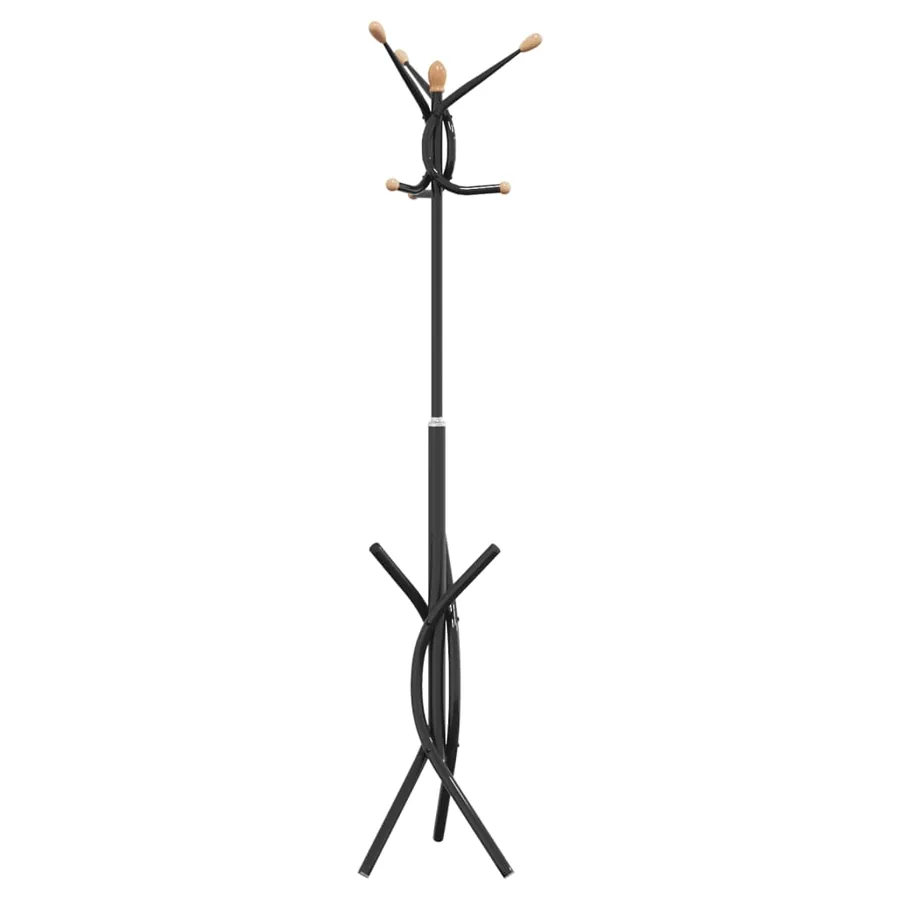 Porte-manteau noir 176 cm fer enduit de poudre - 5