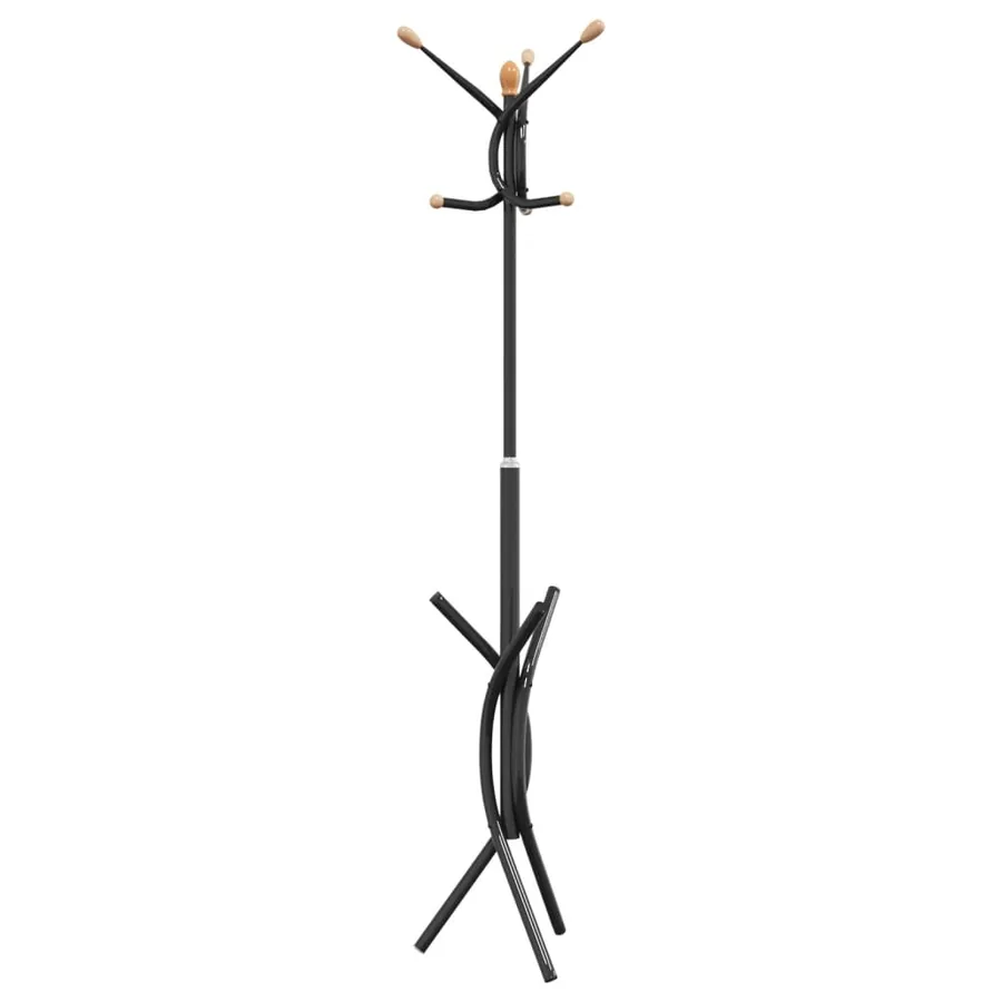 Porte-manteau noir 176 cm fer enduit de poudre - 6