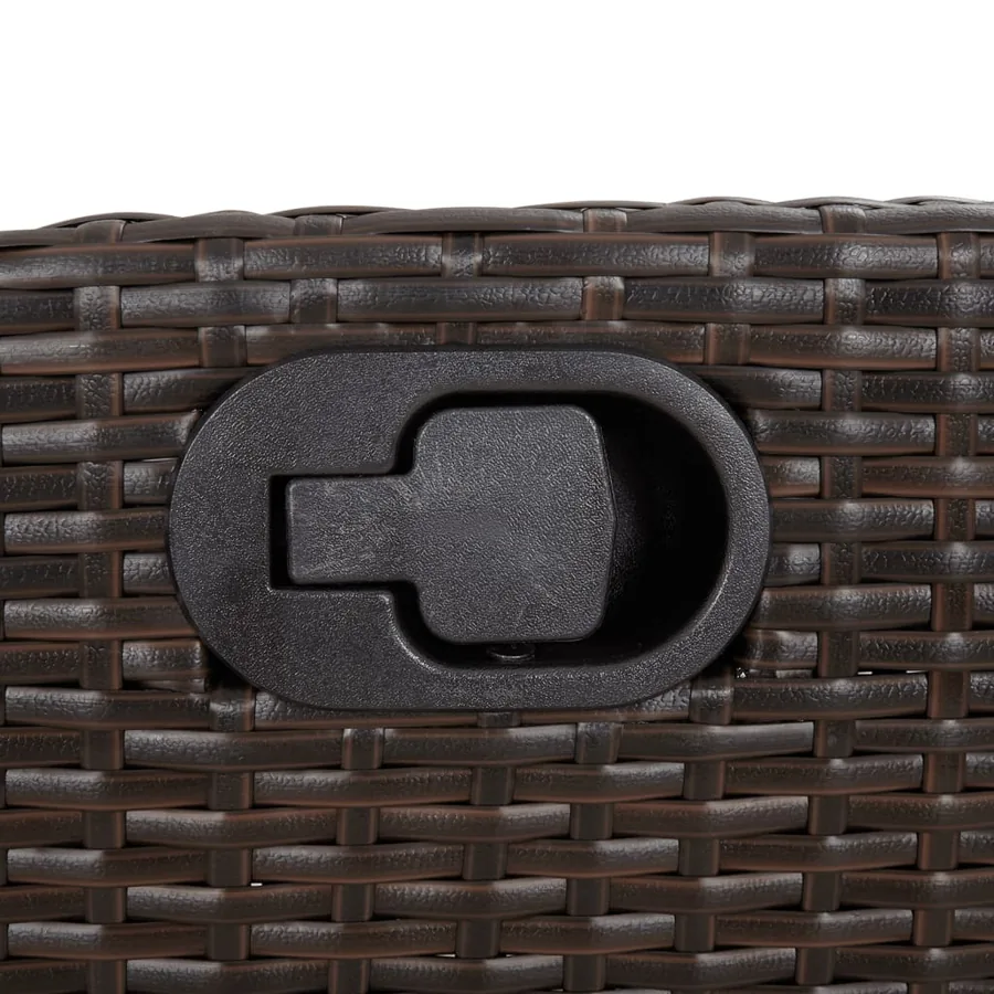 Banc inclinable de jardin avec coussins marron résine tressée - 8