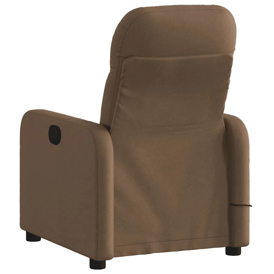 Fauteuil inclinable de massage électrique marron tissu - 5