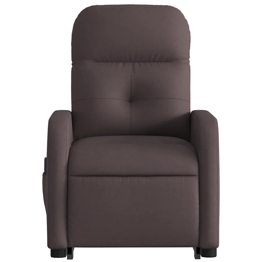 Fauteuil inclinable de massage Marron foncé Tissu - 9