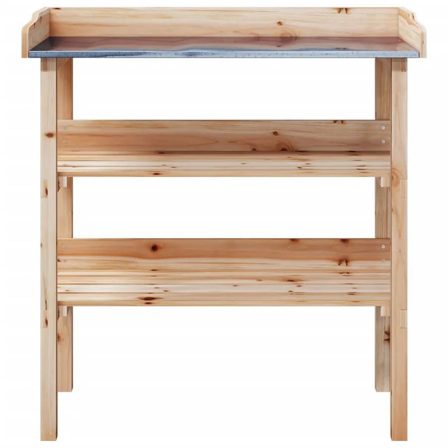 Table à plantes avec étagères 78x38x82,5cm bois de sapin solide - 4