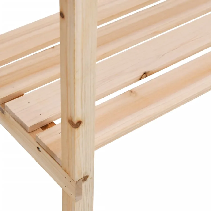 Table à plantes avec étagères 78x38x82,5cm bois de sapin solide - 8