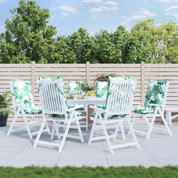 Coussins de chaise à dossier haut lot de 6 modèle de feuille