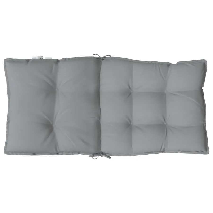 Coussins de chaise à dossier bas lot de 4 gris tissu oxford - 7