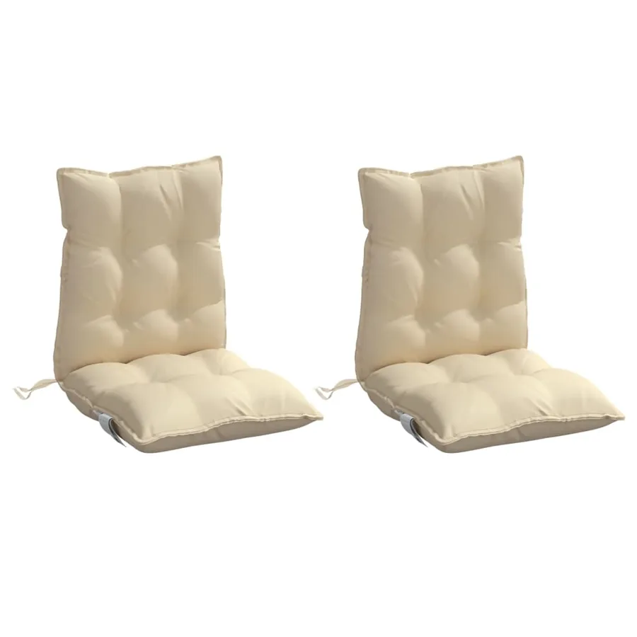 Coussins de chaise à dossier bas lot de 2 beige tissu oxford - 3