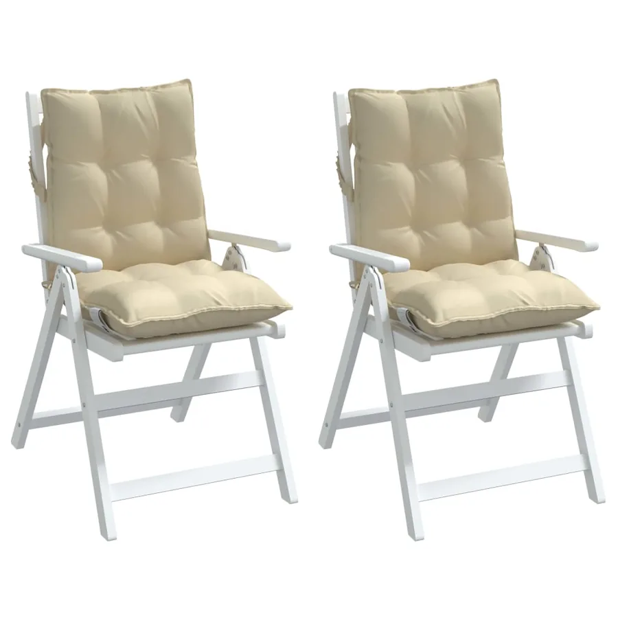Coussins de chaise à dossier bas lot de 2 beige tissu oxford - 4