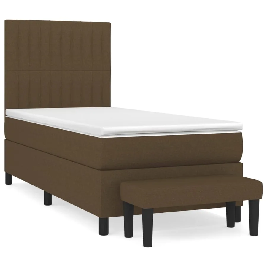 Sommier à lattes de lit avec matelas Marron foncé 80x200 cm - 2