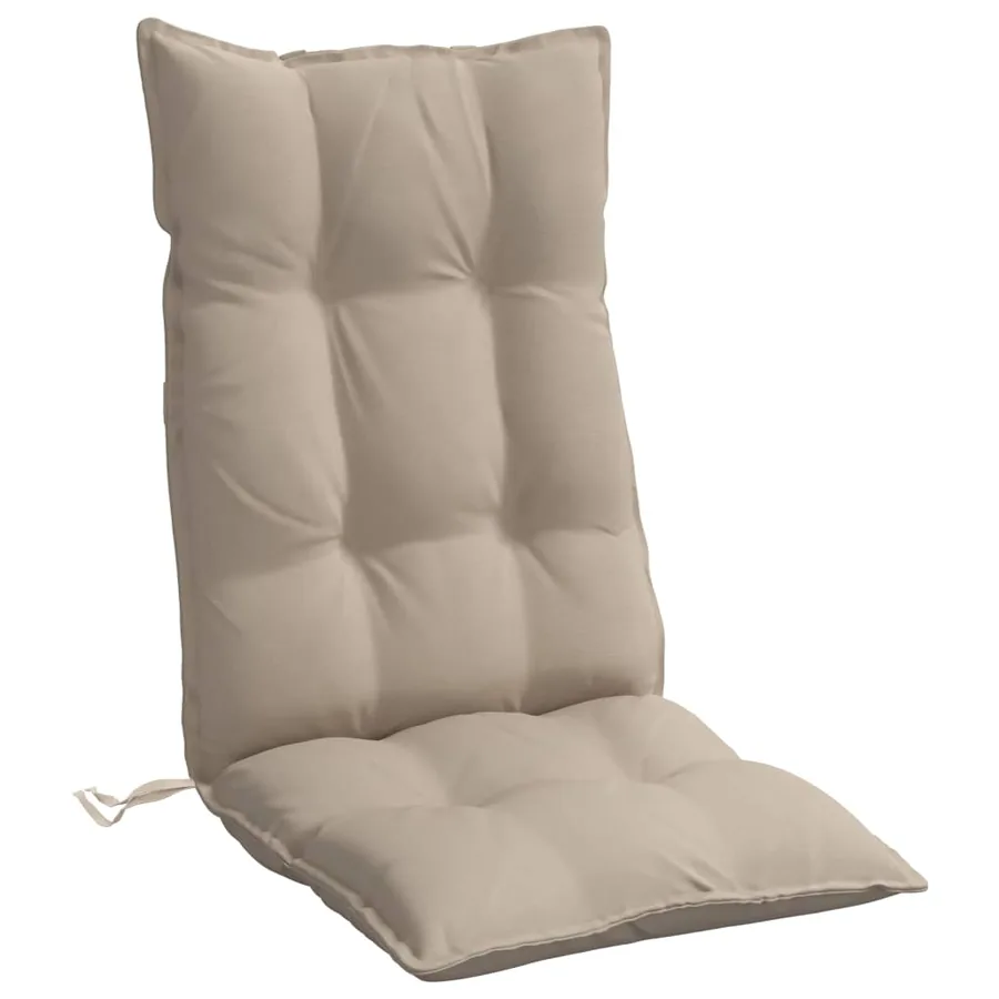 Coussins de chaise à dossier haut lot de 6 taupe tissu oxford - 5