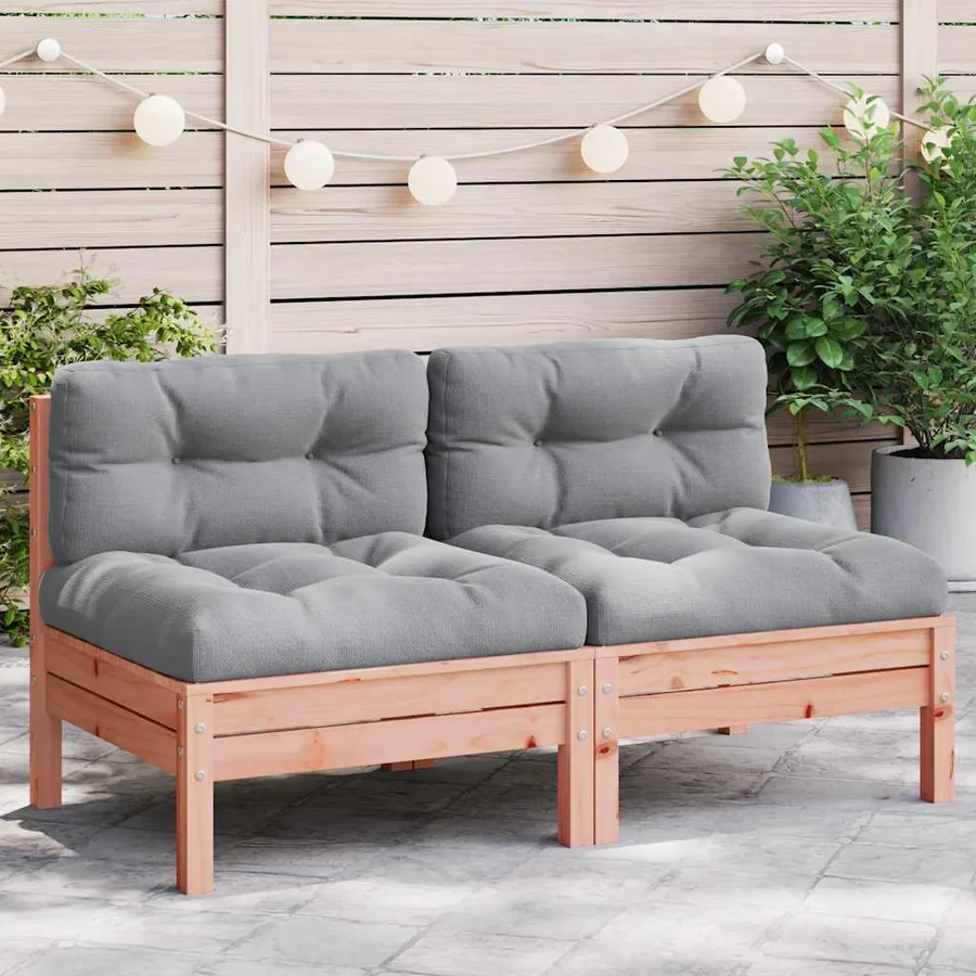 Canapé de jardin sans accoudoirs et coussins 2 pcs bois douglas
