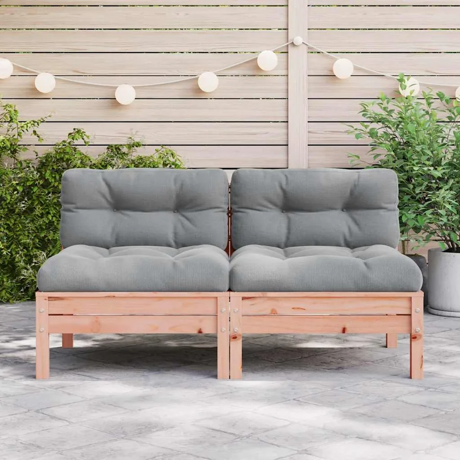 Canapé de jardin sans accoudoirs et coussins 2 pcs bois douglas - 3